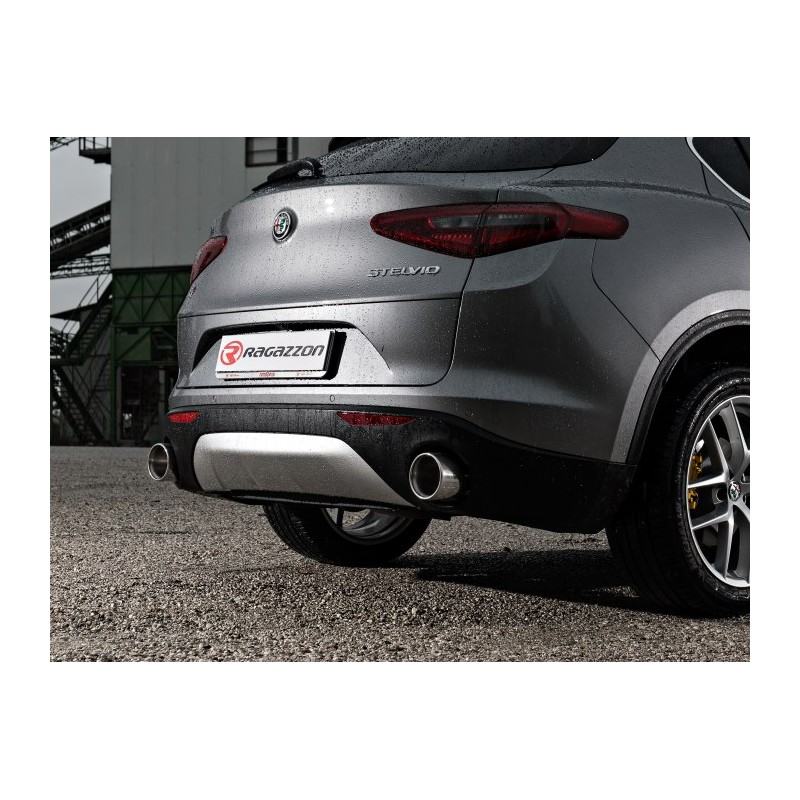 Flexible avec silencieux intermédiaire en inox  
 Ligne avec diamètre majoré 76 mm Alfa Romeo  [Modèle] - [Cylindrée]