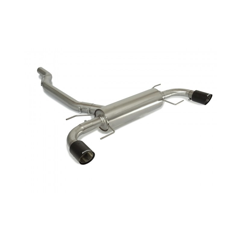 Silencieux arrière duplex en inox g/d avec sortie ronde Carbon Shot 90 mm
 Ligne avec diamètre majoré 76 mm