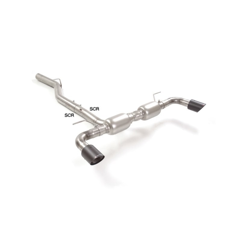 Silencieux arrière duplex en inox g/d avec sortie ronde Carbon Shot 90 mm
 Ligne avec diamètre majoré 70 mm