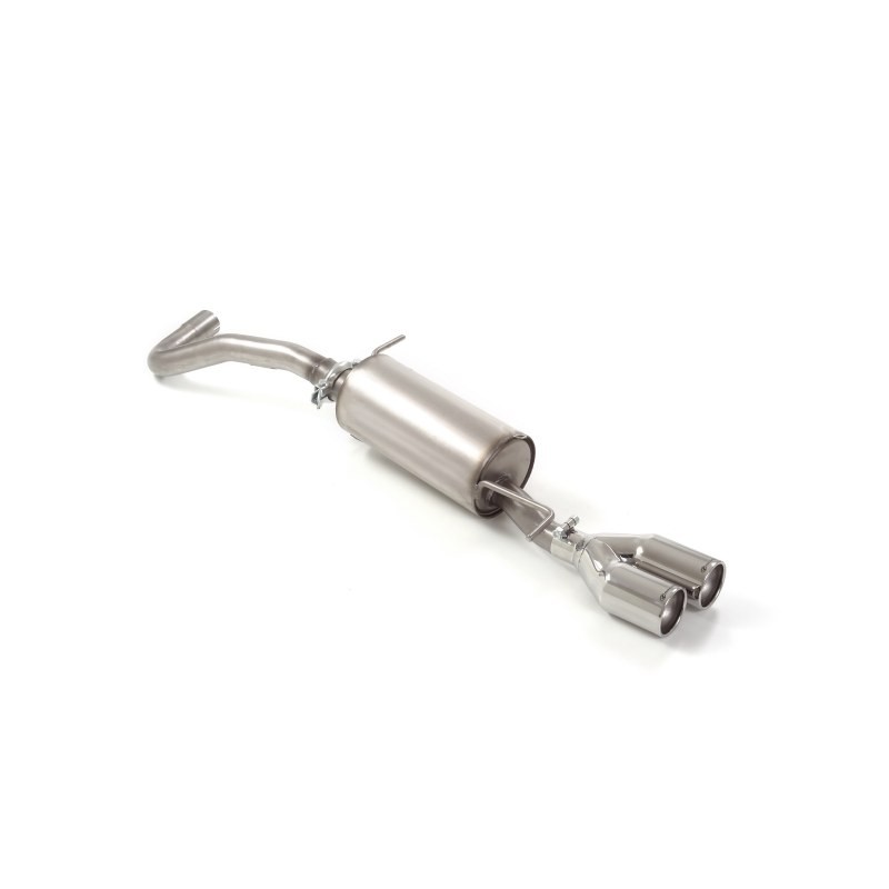 Silencieux arrière en inox avec 2 sorties rondes 80 mm décalées