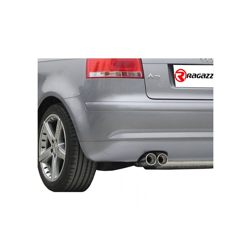 Silencieux arrière en inox avec 1 sortie ovale Sport Line 135x90 mm