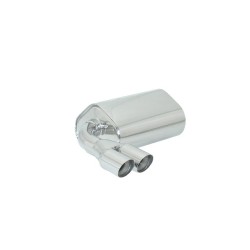Silencieux arrière en inox avec 2 sorties rondes Sport Line 70 mm décalées