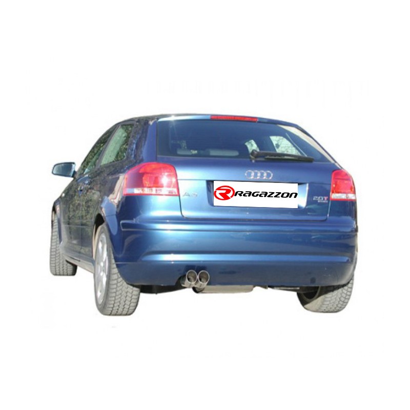 Silencieux arrière en inox avec 2 sorties rondes Sport Line 70 mm décalées