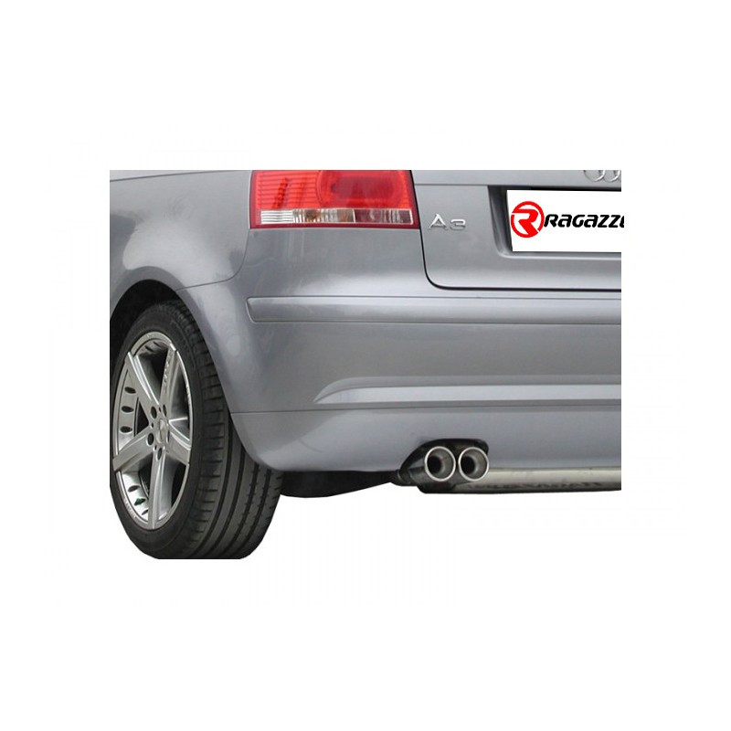 Silencieux arrière en inox avec 1 sortie ovale Sport Line 135x90 mm