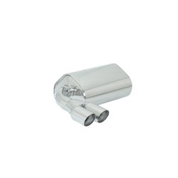Silencieux arrière en inox avec 2 sorties rondes Sport Line 70 mm décalées