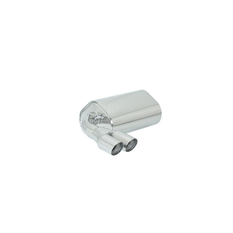 Silencieux arrière en inox avec 2 sorties rondes Sport Line 70 mm décalées