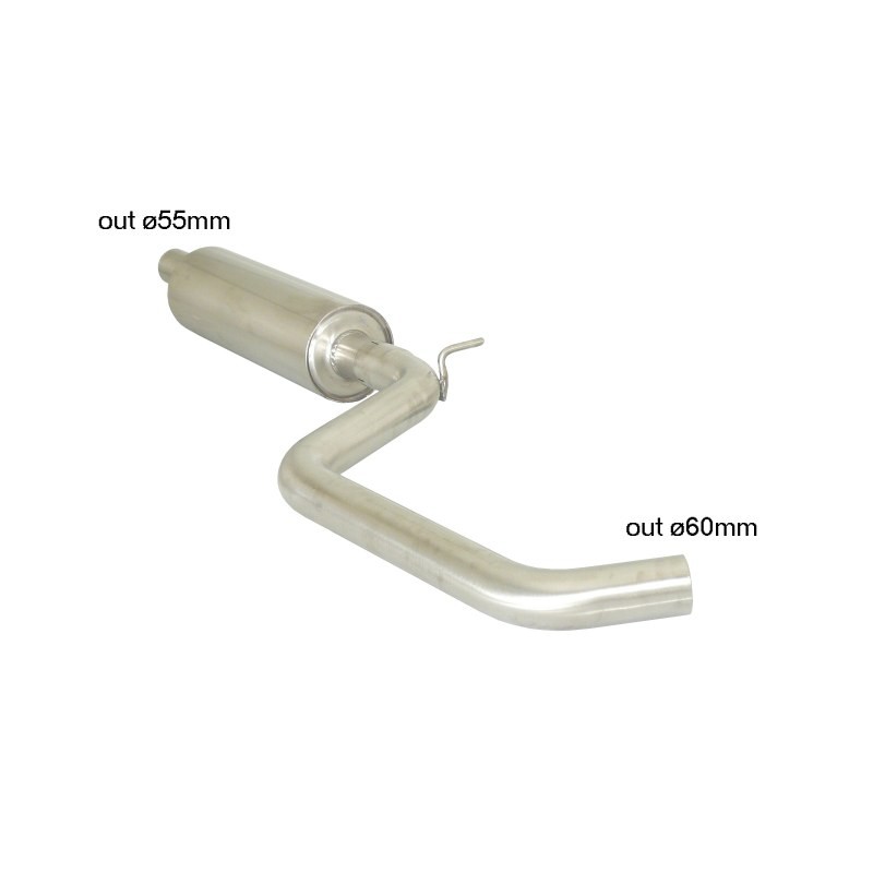 Silencieux intermédiaire en inox - Ligne avec diamètre majoré 60 mm