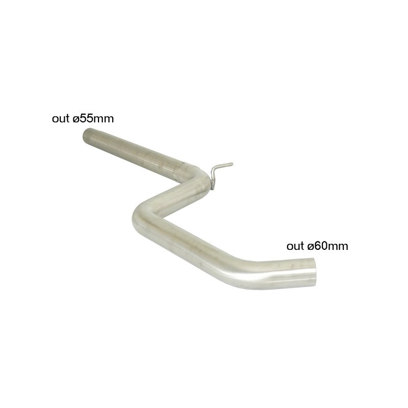 Tube intermédiaire groupe n sans silencieux en inox - Ligne avec diamètre majoré 60 mm