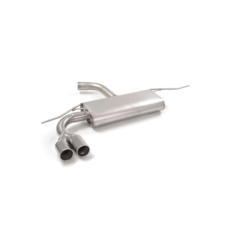 Silencieux arrière en inox avec 2 sorties rondes 80 mm décalées