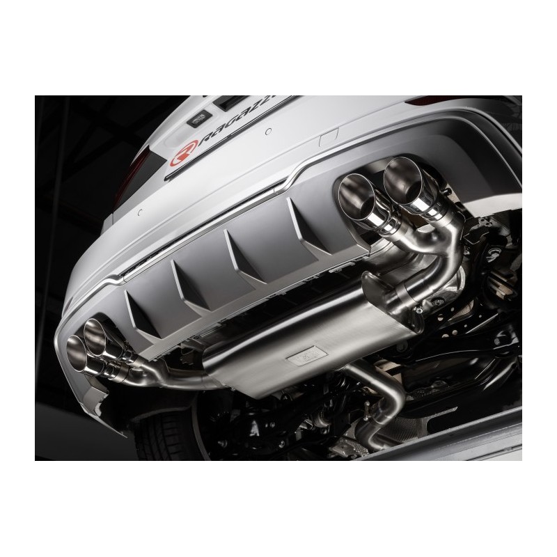 Silencieux arrière en inox avec 2 sorties rondes 80 mm décalées