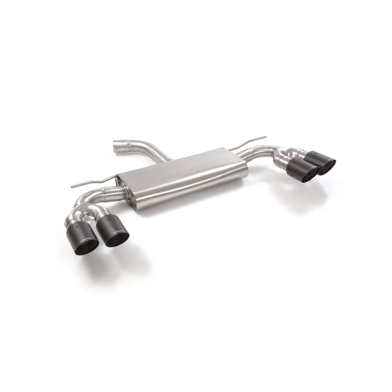 Silencieux arrière duplex en inox g/d avec sortie ronde Carbon Shot 2x90 mm décalées 