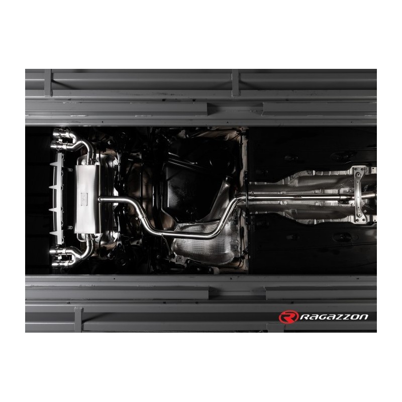 Silencieux arrière duplex en inox g/d avec sortie ronde Sport Line 2x90 mm décalées