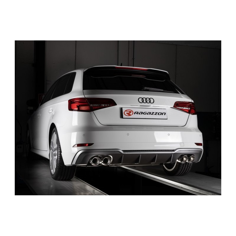 Silencieux arrière duplex en inox g/d avec sortie ronde Carbon Shot 2x90 mm décalées 