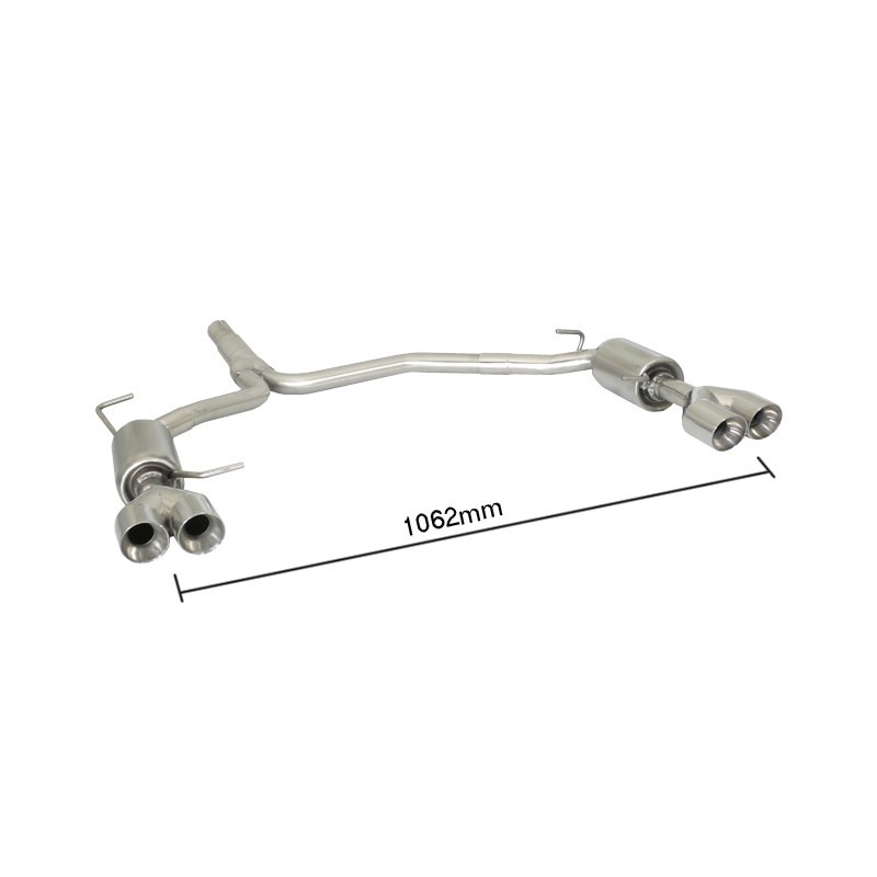 Silencieux arrière duplex en inox g/d avec 2 sorties rondes Sport Line 80 mm décalées - Modifier le pare-chocs d'origine
