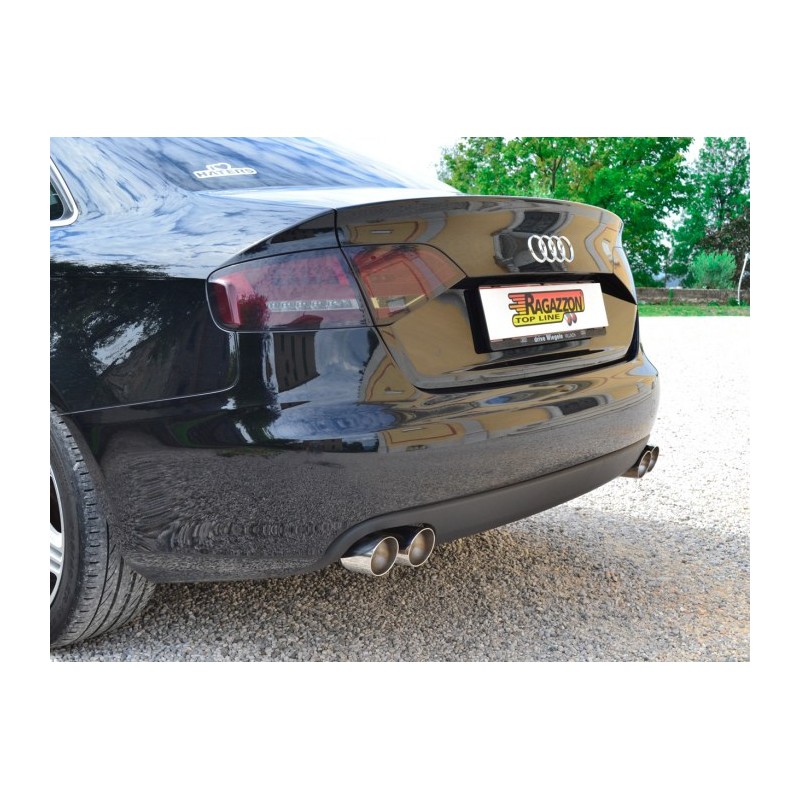 Silencieux arrière duplex en inox g/d avec 2 sorties rondes Sport Line 80 mm décalées - Modifier le pare-chocs d'origine