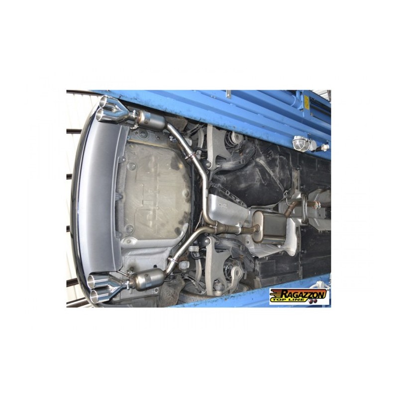 Silencieux arrière duplex en inox g/d avec 2 sorties rondes Sport Line 80 mm décalées - Modifier le pare-chocs d'origine