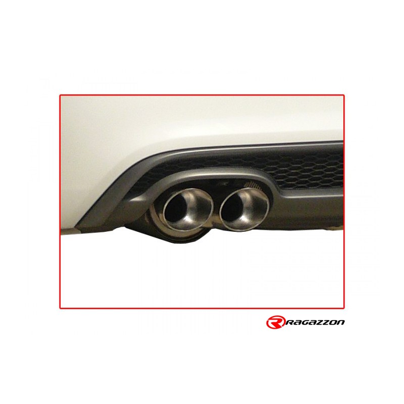 Silencieux arrière duplex en inox g/d avec 2 sorties rondes Sport Line 80 mm décalées - Modifier le pare-chocs d'origine