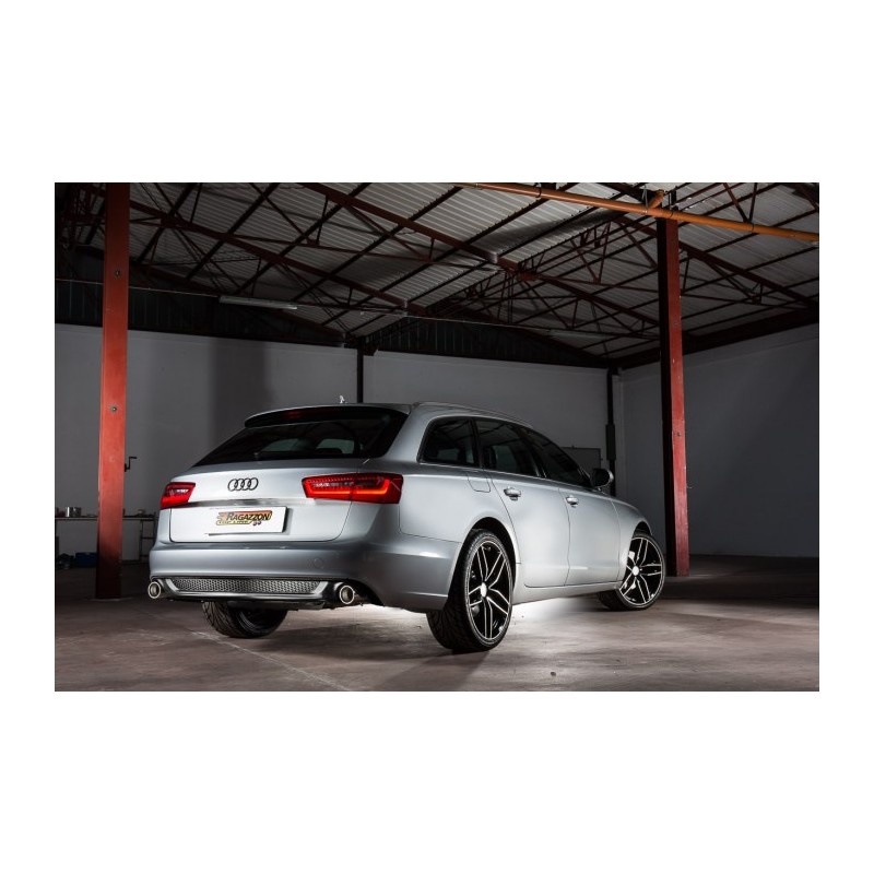 Silencieux arrière en inox avec 2 sorties rondes Sport Line 80 mm décalées