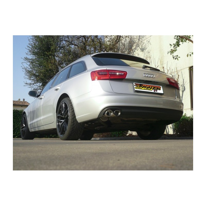 Silencieux arrière en inox avec 2 sorties rondes Sport Line 80 mm décalées