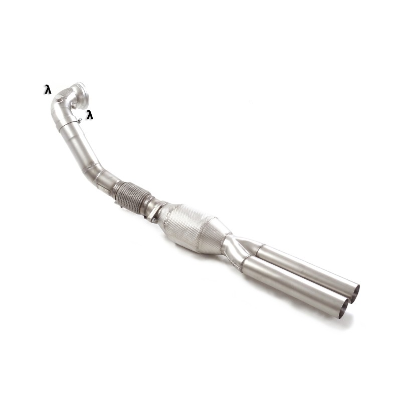 Downpipe + Catalyseur métallique 300cpsi  
 Ligne avec diamètre majoré 80 mm 