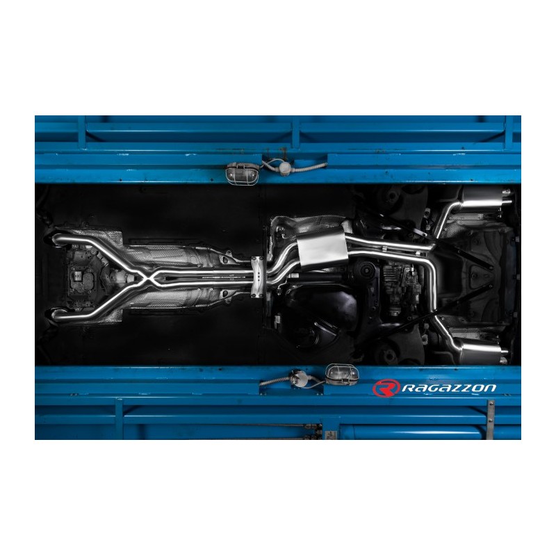 Tubes avant en inox avec compensateur de gaz 
 Ligne avec diamètre majoré 70 mm