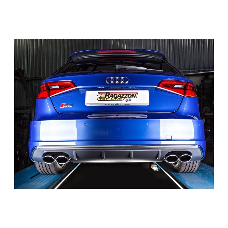 Silencieux intermédiaire en inox  
 Ligne avec diamètre majoré 76 mm