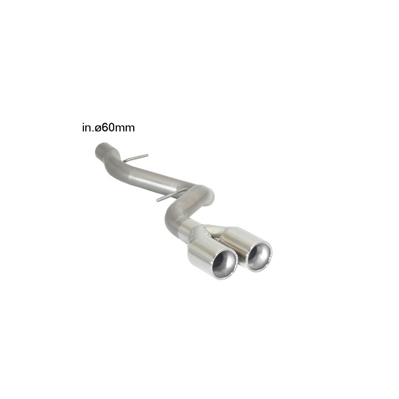 Tubes arrière en inox avec 2 sorties rondes 80 mm décalées